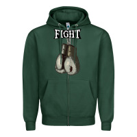 Sports Green boxing vintage fight gloves Zipper Hoodie - artisFamous