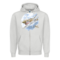 Dove Grey 40 flying tigers Zipper Hoodie - artisFamous