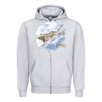 Heather Grey 40 flying tigers Zipper Hoodie - artisFamous