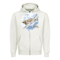 Oatmeal Heather 40 flying tigers Zipper Hoodie - artisFamous