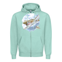 Seafoam 40 flying tigers Zipper Hoodie - artisFamous