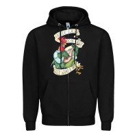 Black alan a dale rooster  oo de lally golly what a day tattoo watercolor pa Zipper Hoodie - artisFamous