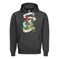 Charcoal Heather alan a dale rooster  oo de lally golly what a day tattoo watercolor pa Zipper Hoodie - artisFamous