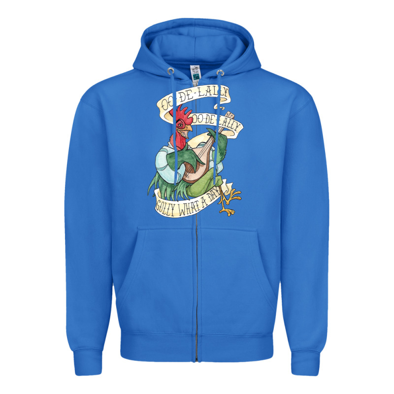 Alan A Dale Rooster  Oo De Lally Golly What A Day Tattoo Watercolor Pa Zipper Hoodie by artisFamous | Teevron