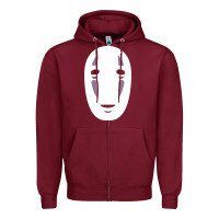 Burgundy no face spirited away women's Zipper Hoodie - artisFamous