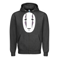Charcoal Heather no face spirited away women's Zipper Hoodie - artisFamous