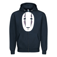 Navy no face spirited away women's Zipper Hoodie - artisFamous