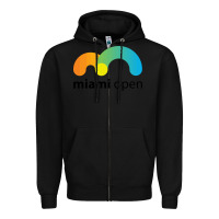Black MIAMI OPEN Zipper Hoodie - artisFamous