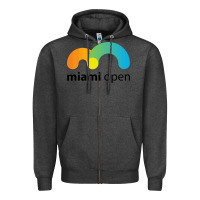 Charcoal Heather MIAMI OPEN Zipper Hoodie - artisFamous