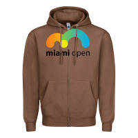 Chestnut MIAMI OPEN Zipper Hoodie - artisFamous