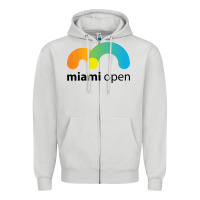 Dove Grey MIAMI OPEN Zipper Hoodie - artisFamous