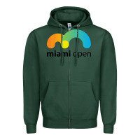 Sports Green MIAMI OPEN Zipper Hoodie - artisFamous