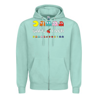 Seafoam cool retro 80s pacman ghosts video games Zipper Hoodie - artisFamous