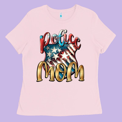 Police Mom Mother's Day Ladies Tee Designed By Fadigitalartstudio