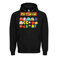 Black 80s pacman ghosts video games Zipper Hoodie - artisFamous