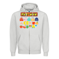 Dove Grey 80s pacman ghosts video games Zipper Hoodie - artisFamous