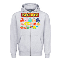 Heather Grey 80s pacman ghosts video games Zipper Hoodie - artisFamous