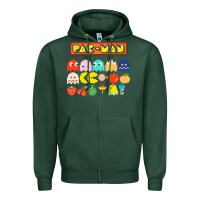Sports Green 80s pacman ghosts video games Zipper Hoodie - artisFamous