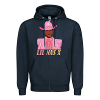 Navy lil nas x 2 Zipper Hoodie - artisFamous