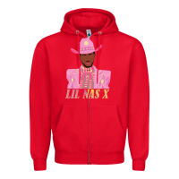 Red lil nas x 2 Zipper Hoodie - artisFamous