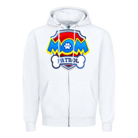 White funny mom patrol  funny dog mom gift birthday party t shirt Zipper Hoodie - artisFamous