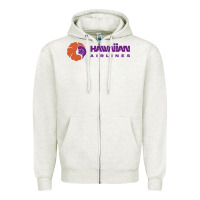 Oatmeal Heather hawaiian airlines Zipper Hoodie - artisFamous