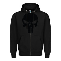 Black the punisher skull black Zipper Hoodie - artisFamous