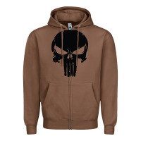 Chestnut the punisher skull black Zipper Hoodie - artisFamous
