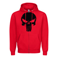 Red the punisher skull black Zipper Hoodie - artisFamous