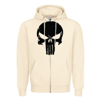 Sandshell the punisher skull black Zipper Hoodie - artisFamous