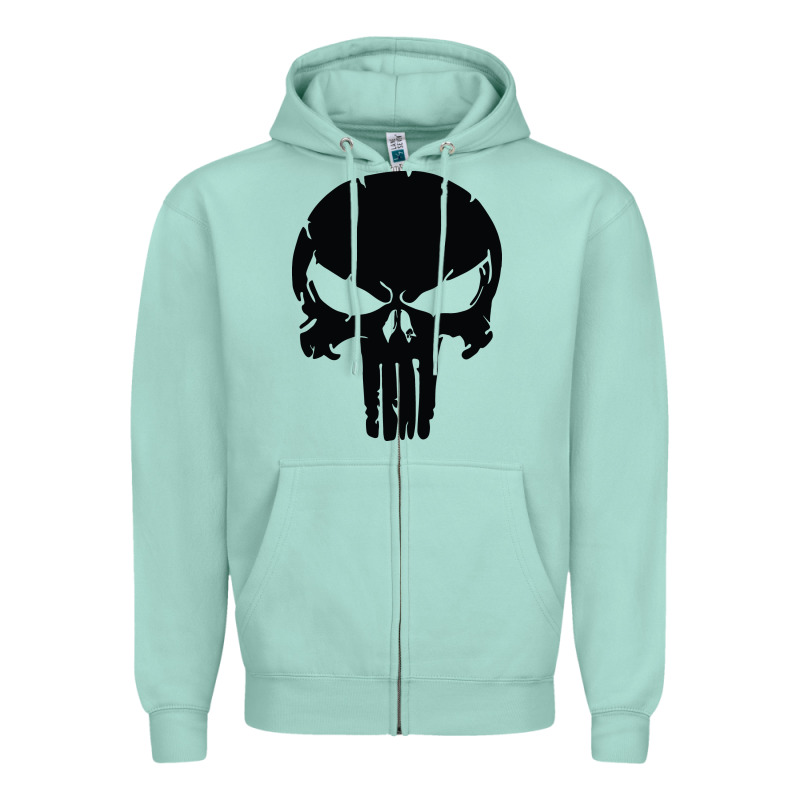 The Punisher Skull Black Zipper Hoodie by artisFamous | Teevron