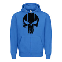 True Royal the punisher skull black Zipper Hoodie - artisFamous