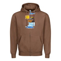 Chestnut Just Chill Zipper Hoodie - artisFamous