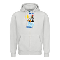 Dove Grey Just Chill Zipper Hoodie - artisFamous