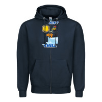 Navy Just Chill Zipper Hoodie - artisFamous