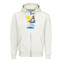 Oatmeal Heather Just Chill Zipper Hoodie - artisFamous