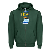 Sports Green Just Chill Zipper Hoodie - artisFamous