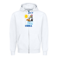 White Just Chill Zipper Hoodie - artisFamous