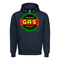 Navy GARAGE CAR GASOLINE Zipper Hoodie - artisFamous