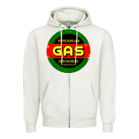 Oatmeal Heather GARAGE CAR GASOLINE Zipper Hoodie - artisFamous