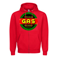 Red GARAGE CAR GASOLINE Zipper Hoodie - artisFamous