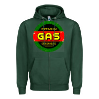 Sports Green GARAGE CAR GASOLINE Zipper Hoodie - artisFamous