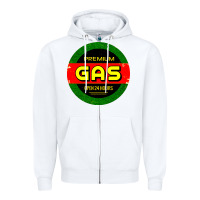 White GARAGE CAR GASOLINE Zipper Hoodie - artisFamous