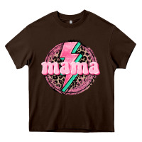Chocolate Brown Mama leopard background Mother's Day Heavy Core Tee - CowGirlArtShop
