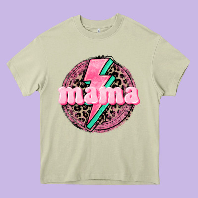 Mama Leopard Background Mother's Day Heavy Core Tee Designed By Cowgirlartshop