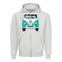 Dove Grey hippie surf van Zipper Hoodie - artisFamous