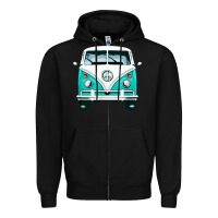 Black hippie surf van Zipper Hoodie - artisFamous