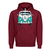 Burgundy hippie surf van Zipper Hoodie - artisFamous