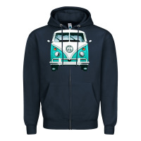 Navy hippie surf van Zipper Hoodie - artisFamous