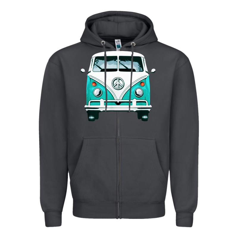 Hippie Surf Van Zipper Hoodie by artisFamous | Teevron